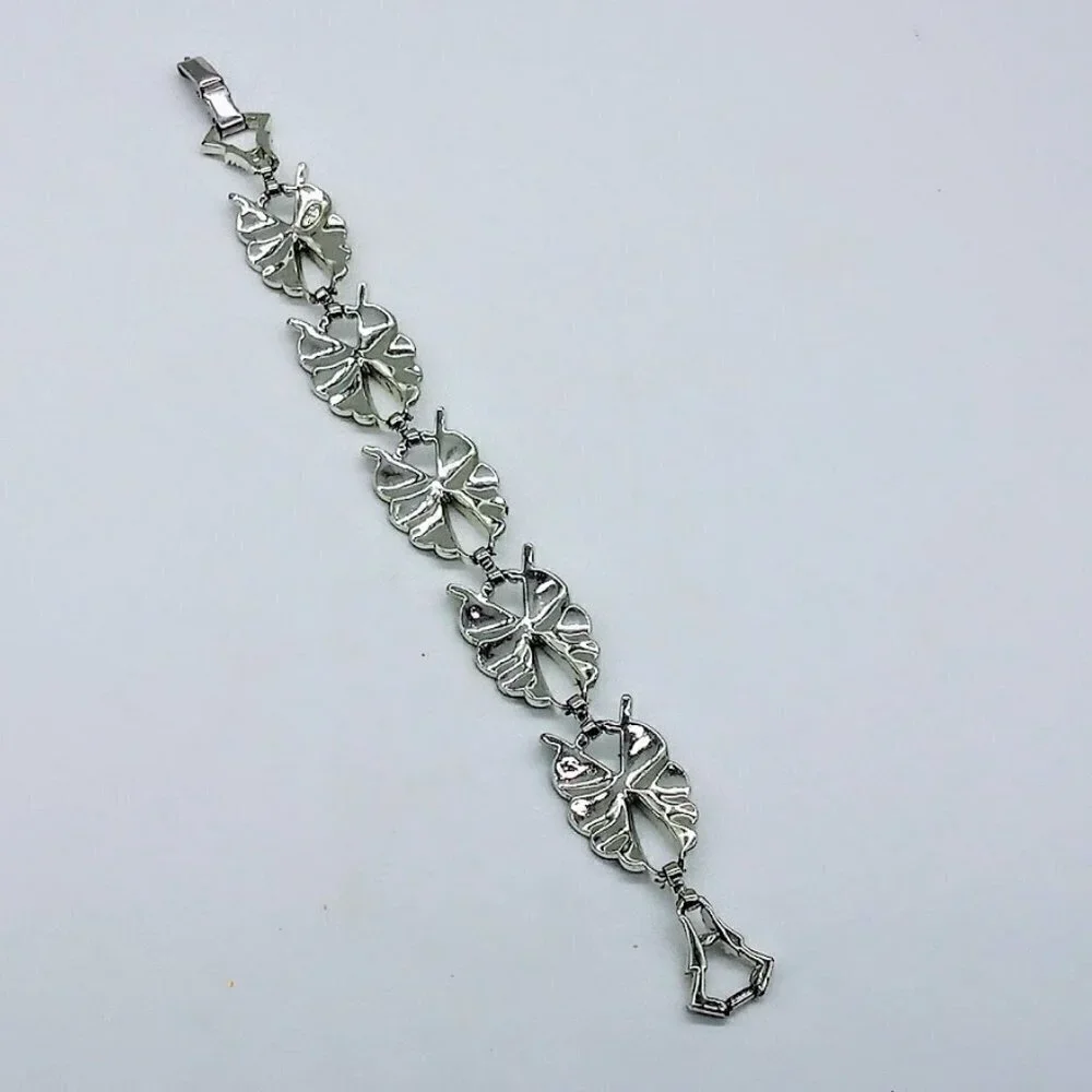 Vintage Sarah Coventry Silver Finish Crossed Swords Link Fashion Bracelet